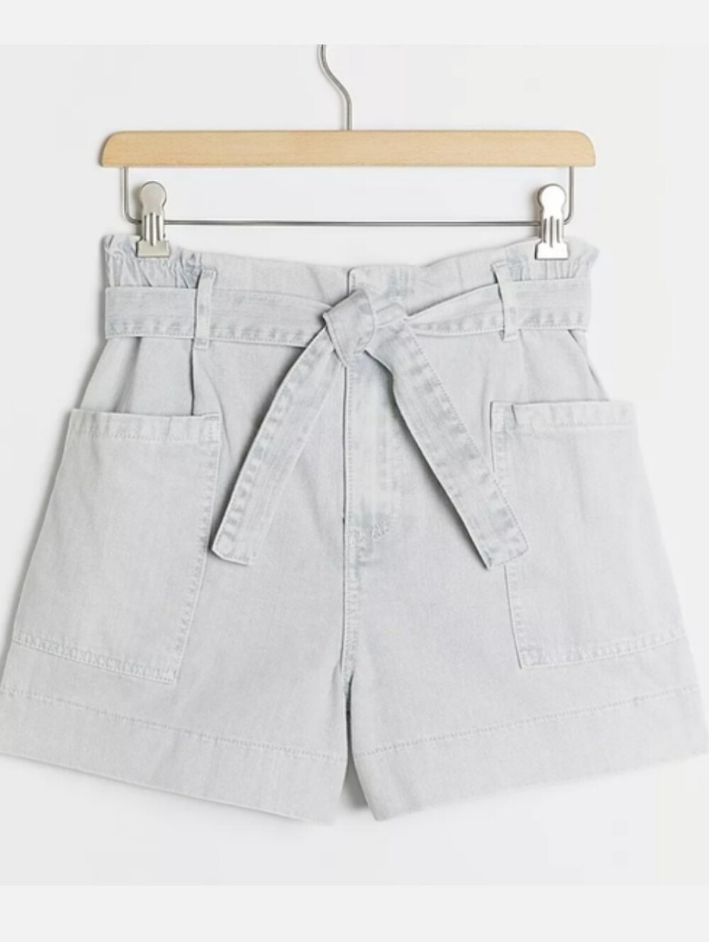 Anthropologie Pilcro 100 Cotton Denim Jean Shorts Paperbag Belted High Rise